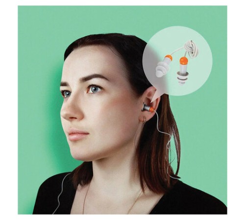 Беруши многоразовые со шнурком SNR 33дБ, 1 пара, пакет, JETA SAFETY, JEM31-b Sonido Max