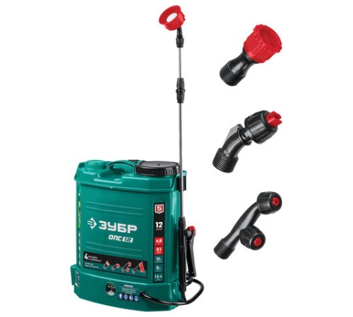 Опрыскиватель аккумуляторный ЗУБР ОПС-12, 12 л бак, 3,2 л/мин, 12 В, 8 А*ч, ОПС-12