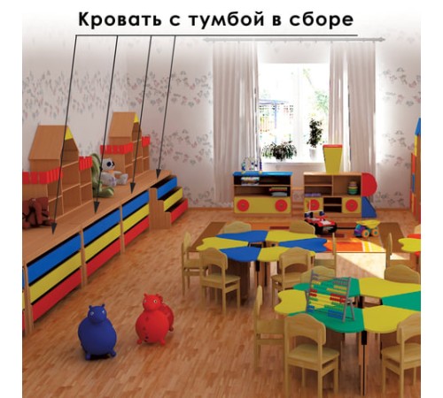 Кровать детская трехъярусная, 1480х652х720 мм, ЛДСП, бук бавария/цветная, настил фанера Кровать детская трехъярусная, 1480х652х720 мм, ЛДСП, бук бавария/цветная, настил фанера