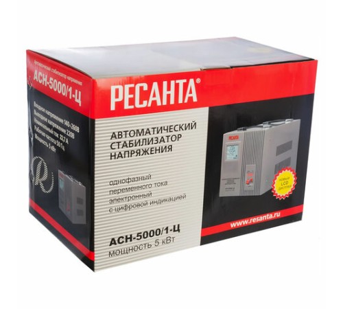Стабилизатор РЕСАНТА АСН-5000/1-Ц, 5000 Вт, 140-260 В, напольный, 63/6/6
