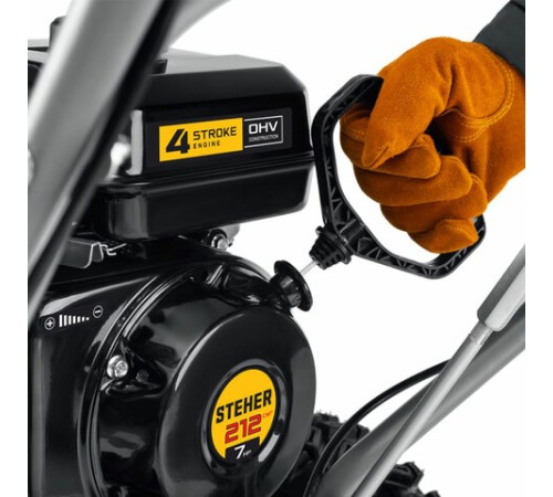 Бензиновый снегоуборщик STEHER GST-756, 5150 Вт, 4-тактный, 7 л.с., объем двигателя 212 см3, GST-756