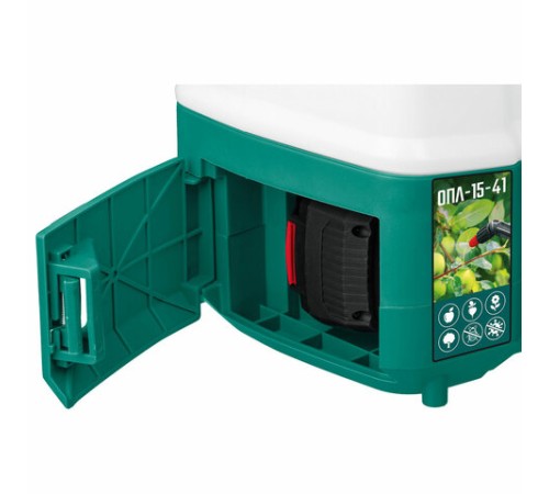 Опрыскиватель аккумуляторный ЗУБР ОПЛ-15-41, 15 л бак, 5 л/мин, 18 В, 4 А*ч, ОПЛ-15-41