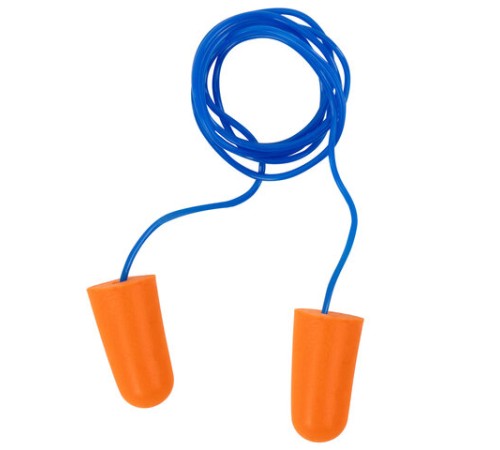 Беруши одноразовые пенополиуретановые со шнурком, 1 пара в пакете, SNR 43 дБ, RABBITEX, 671313