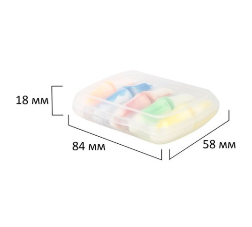 Беруши одноразовые пенополиуретановые двухцветные, КОМПЛЕКТ 5 пар в контейнере, RABBITEX (РАББИТЕКС), 671318