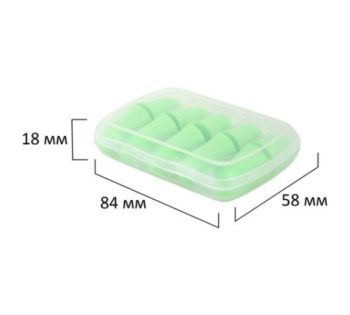 Беруши одноразовые пенополиуретановые без шнурка, КОМПЛЕКТ 5 пар в контейнере, SNR 43 дБ, RABBITEX (РАББИТЕКС), 671319