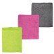 Салфетки из МИКРОФИБРЫ универсальные, 30х30 см, КОМПЛЕКТ 3 шт., ассорти (розовый, зеленый, серый), 180 г/м2, LAIMA, 700054