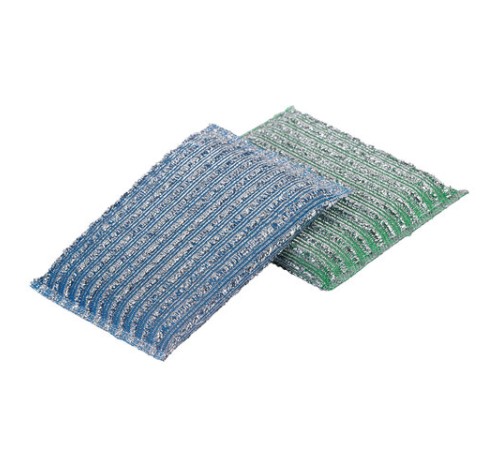 Губка-скрабер 13х8,5х1,5 см, поролон + абразивная оплетка, КОМПЛЕКТ 2 штуки, посуда, уборка, LAIMA, 700057