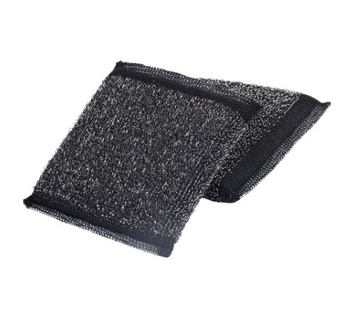 Губка-скрабер 11х10х1,5 см, поролон + металлическая оплетка КОМПЛЕКТ 2 штуки, посуда, уборка, LAIMA, 700058