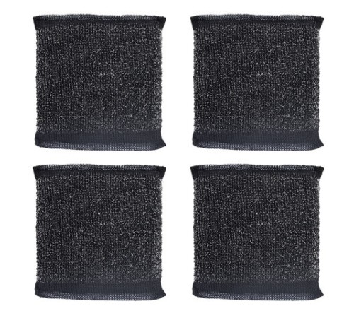 Губка-скрабер 11х10х1,5 см, поролон + металлическая оплетка, КОМПЛЕКТ 4 штуки, посуда, уборка, LAIMA, 700059