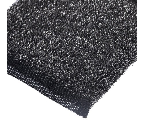 Губка-скрабер 11х10х1,5 см, поролон + металлическая оплетка, КОМПЛЕКТ 4 штуки, посуда, уборка, LAIMA, 700059