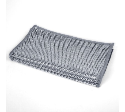 Тряпки-салфетки металлические, сетка-скрабер, 20х20 см, КОМПЛЕКТ 3 штуки, для мытья посуды и уборки, не оставляет царапин, LAIMA, 700062