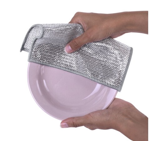 Тряпки-салфетки металлические, сетка-скрабер, 20х20 см, КОМПЛЕКТ 3 штуки, для мытья посуды и уборки, не оставляет царапин, LAIMA, 700062