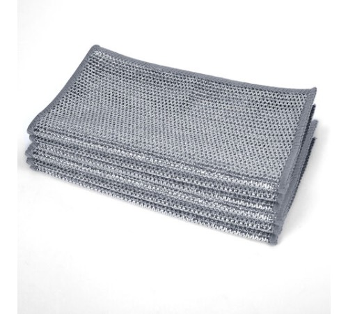 Тряпки-салфетки металлические, сетка-скрабер, 20х20 см, КОМПЛЕКТ 6 штук, для мытья посуды и уборки, не оставляет царапин, LAIMA, 700064