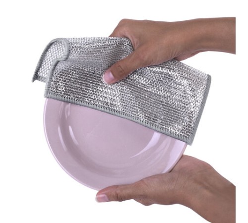 Тряпки-салфетки металлические, сетка-скрабер, 20х20 см, КОМПЛЕКТ 6 штук, для мытья посуды и уборки, не оставляет царапин, LAIMA, 700064