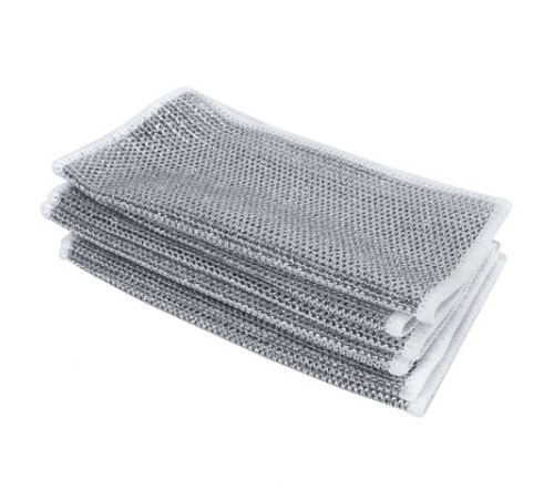 Тряпки-салфетки металлические, сетка-скрабер, 20х20 см, КОМПЛЕКТ 10 штук, для мытья посуды и уборки, не оставляет царапин, LAIMA, 700065