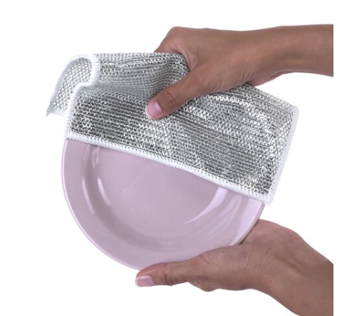 Тряпки-салфетки металлические, сетка-скрабер, 20х20 см, КОМПЛЕКТ 10 штук, для мытья посуды и уборки, не оставляет царапин, LAIMA, 700065