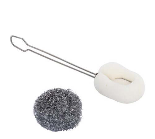 Ершик металлический 32 см кухонный для мытья бутылок и термосов, ДВЕ ГУБКИ в комплекте, LAIMA (ЛАЙМА), 700066