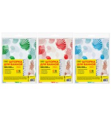 Шторка для ванной PEVA, 180х180 см, кольца в комплекте, 3 дизайна ассорти, МОРЕ, WBZ (ВБЗ), 700069