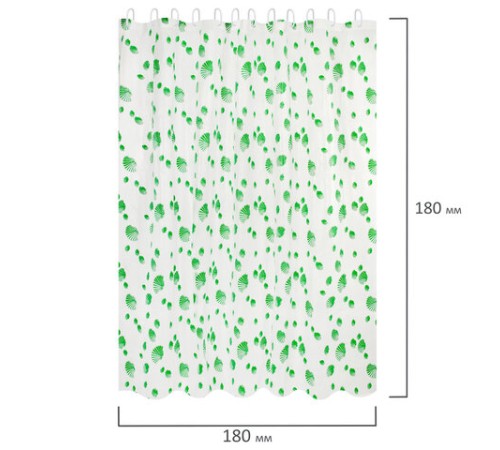 Шторка для ванной PEVA, 180х180 см, кольца в комплекте, 3 дизайна ассорти, МОРЕ, WBZ (ВБЗ), 700069