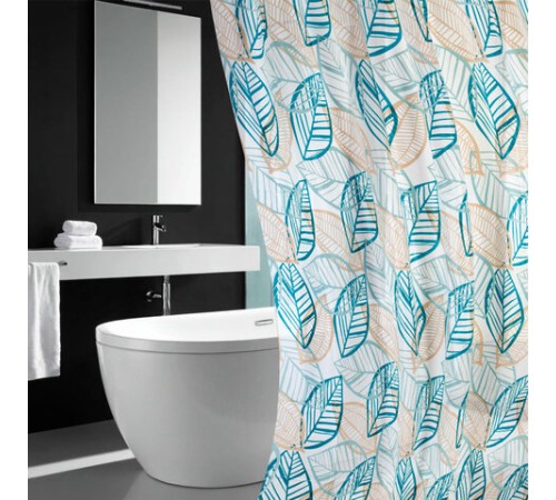 Шторка для ванной PEVA, 180х180 см, кольца в комплекте, 3 дизайна ассорти, РАСТЕНИЯ, PRIMILA (ПРИМИЛА), 700076