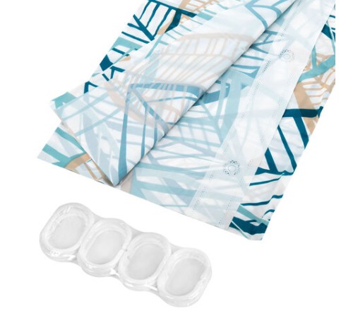 Шторка для ванной PEVA, 180х180 см, кольца в комплекте, 3 дизайна ассорти, РАСТЕНИЯ, PRIMILA (ПРИМИЛА), 700076