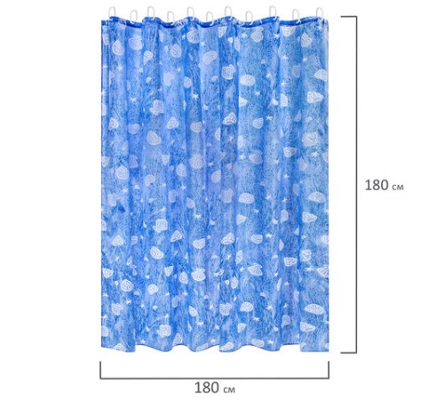 Шторка для ванной ПОЛИЭСТЕР, 180х180 см, кольца в комплекте, МОРЕ, PRIMILA (ПРИМИЛА), 700077