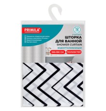 Шторка для ванной ПОЛИЭСТЕР, 180х180 см, кольца в комплекте, УЗОРЫ, PRIMILA (ПРИМИЛА), 700078