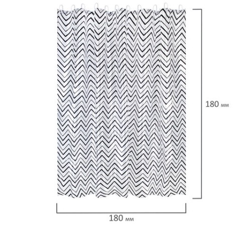 Шторка для ванной ПОЛИЭСТЕР, 180х180 см, кольца в комплекте, УЗОРЫ, PRIMILA (ПРИМИЛА), 700078