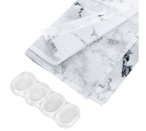 Шторка для ванной ПОЛИЭСТЕР, 180х180 см, кольца в комплекте, БЕЛЫЙ МРАМОР, PRIMILA (ПРИМИЛА), 700079