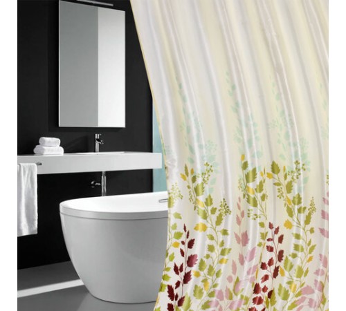 Шторка для ванной ПОЛИЭСТЕР, 180х180 см, кольца в комплекте, ФЛОРА, PRIMILA (ПРИМИЛА), 700080