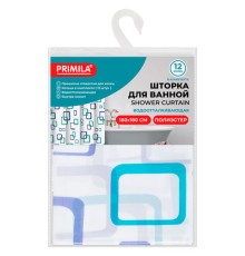 Шторка для ванной ПОЛИЭСТЕР, 180х180 см, кольца в комплекте, ФИГУРЫ, PRIMILA (ПРИМИЛА), 700081