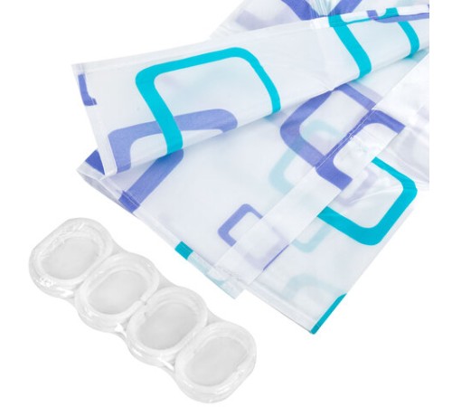 Шторка для ванной ПОЛИЭСТЕР, 180х180 см, кольца в комплекте, ФИГУРЫ, PRIMILA (ПРИМИЛА), 700081