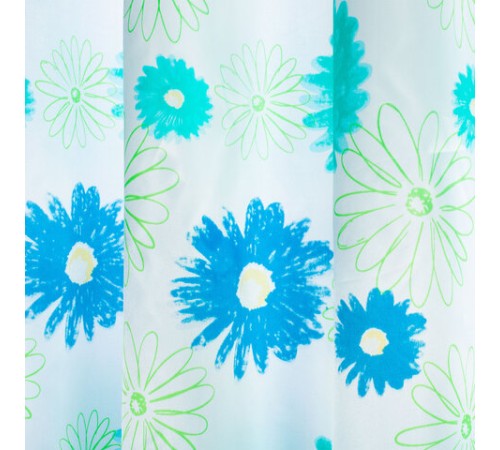 Шторка для ванной ПОЛИЭСТЕР, 180х200 см, кольца в комплекте, ЦВЕТЫ, PRIMILA (ПРИМИЛА), 700082