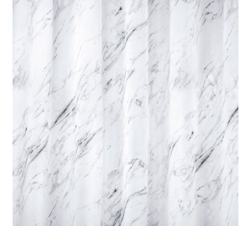 Шторка для ванной ПОЛИЭСТЕР, 180х200 см, кольца в комплекте, БЕЛЫЙ МРАМОР, PRIMILA (ПРИМИЛА), 700084