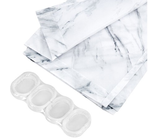 Шторка для ванной ПОЛИЭСТЕР, 180х200 см, кольца в комплекте, БЕЛЫЙ МРАМОР, PRIMILA (ПРИМИЛА), 700084