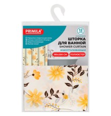 Шторка для ванной ПОЛИЭСТЕР, 180х200 см, кольца в комплекте, РАСТЕНИЯ, PRIMILA (ПРИМИЛА), 700085