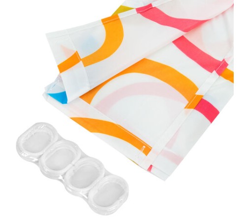 Шторка для ванной ПОЛИЭСТЕР, 180х200 см, кольца в комплекте, КРУГИ, PRIMILA (ПРИМИЛА), 700086