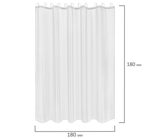 Шторка для ванной ПОЛИЭСТЕР, 180х180 см, кольца в комплекте, БЕЛЫЙ БРИЛЛИАНТ, PRIMILA (ПРИМИЛА), 700087