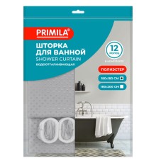 Шторка для ванной ПОЛИЭСТЕР, 180х180 см, кольца в комплекте, СЕРЫЙ БРИЛЛИАНТ, PRIMILA (ПРИМИЛА), 700088