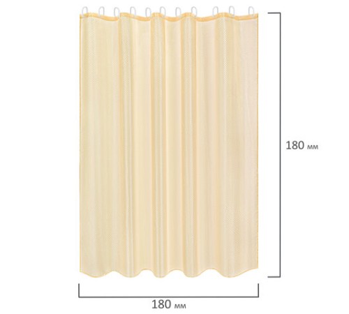 Шторка для ванной ПОЛИЭСТЕР, 180х180 см, кольца в комплекте, ЗОЛОТОЙ БРИЛЛИАНТ, PRIMILA (ПРИМИЛА), 700089