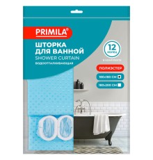 Шторка для ванной ПОЛИЭСТЕР, 180х180 см, кольца в комплекте, ГОЛУБОЙ БРИЛЛИАНТ, PRIMILA (ПРИМИЛА), 700090