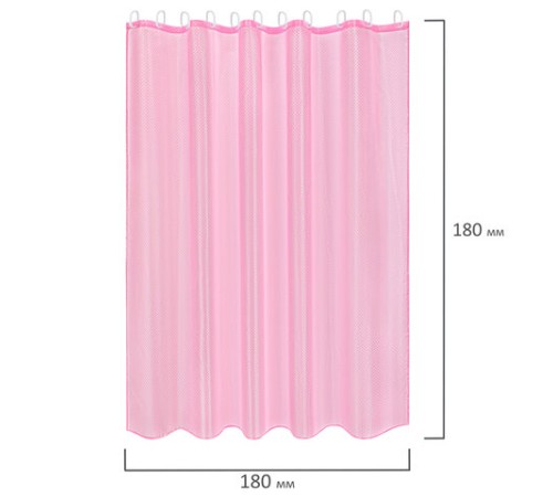 Шторка для ванной ПОЛИЭСТЕР, 180х180 см, кольца в комплекте, РОЗОВЫЙ БРИЛЛИАНТ, PRIMILA (ПРИМИЛА), 700092