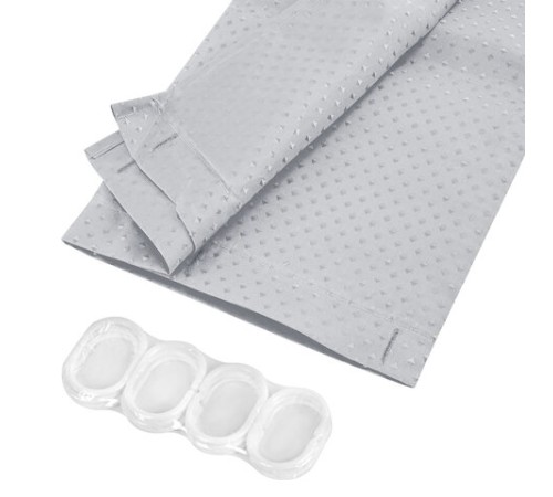 Шторка для ванной ПОЛИЭСТЕР, 180х200 см, кольца в комплекте, СЕРЫЙ БРИЛЛИАНТ, PRIMILA (ПРИМИЛА), 700094