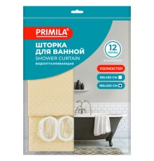 Шторка для ванной ПОЛИЭСТЕР, 180х200 см, кольца в комплекте, ЗОЛОТОЙ БРИЛЛИАНТ, PRIMILA (ПРИМИЛА), 700095
