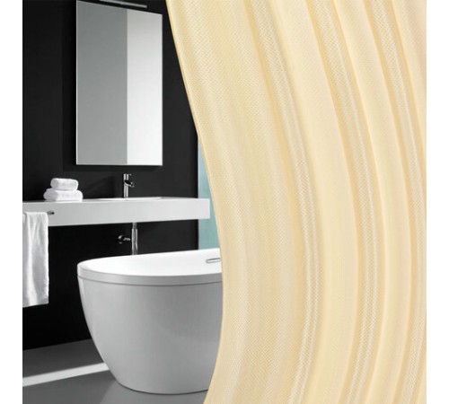 Шторка для ванной ПОЛИЭСТЕР, 180х200 см, кольца в комплекте, ЗОЛОТОЙ БРИЛЛИАНТ, PRIMILA (ПРИМИЛА), 700095