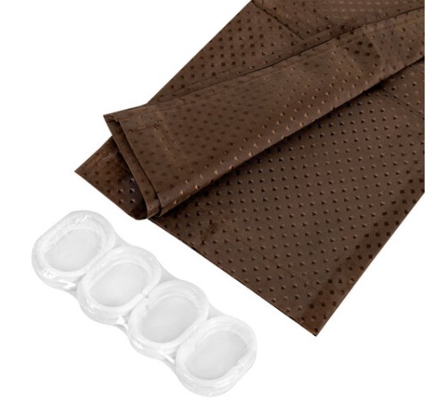 Шторка для ванной ПОЛИЭСТЕР, 180х200 см, кольца в комплекте, КОРИЧНЕВЫЙ БРИЛЛИАНТ, PRIMILA (ПРИМИЛА), 700097