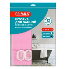 Шторка для ванной ПОЛИЭСТЕР, 180х200 см, кольца в комплекте, РОЗОВЫЙ БРИЛЛИАНТ, PRIMILA (ПРИМИЛА), 700098