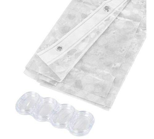 Шторка для ванной EVA, 180х200 см, кольца в комплекте, БЕЛАЯ ЛЕДЯНАЯ СВЕЖЕСТЬ, PRIMILA (ПРИМИЛА), 700099