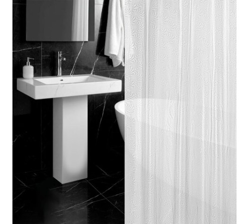 Шторка для ванной EVA, 180х180 см, кольца в комплекте, БЕЛАЯ ГОЛОГРАФИЯ, PRIMILA (ПРИМИЛА), 700102