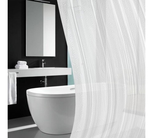 Шторка для ванной EVA, 180х180 см, кольца в комплекте, БЕЛАЯ ГОЛОГРАФИЯ, PRIMILA (ПРИМИЛА), 700102